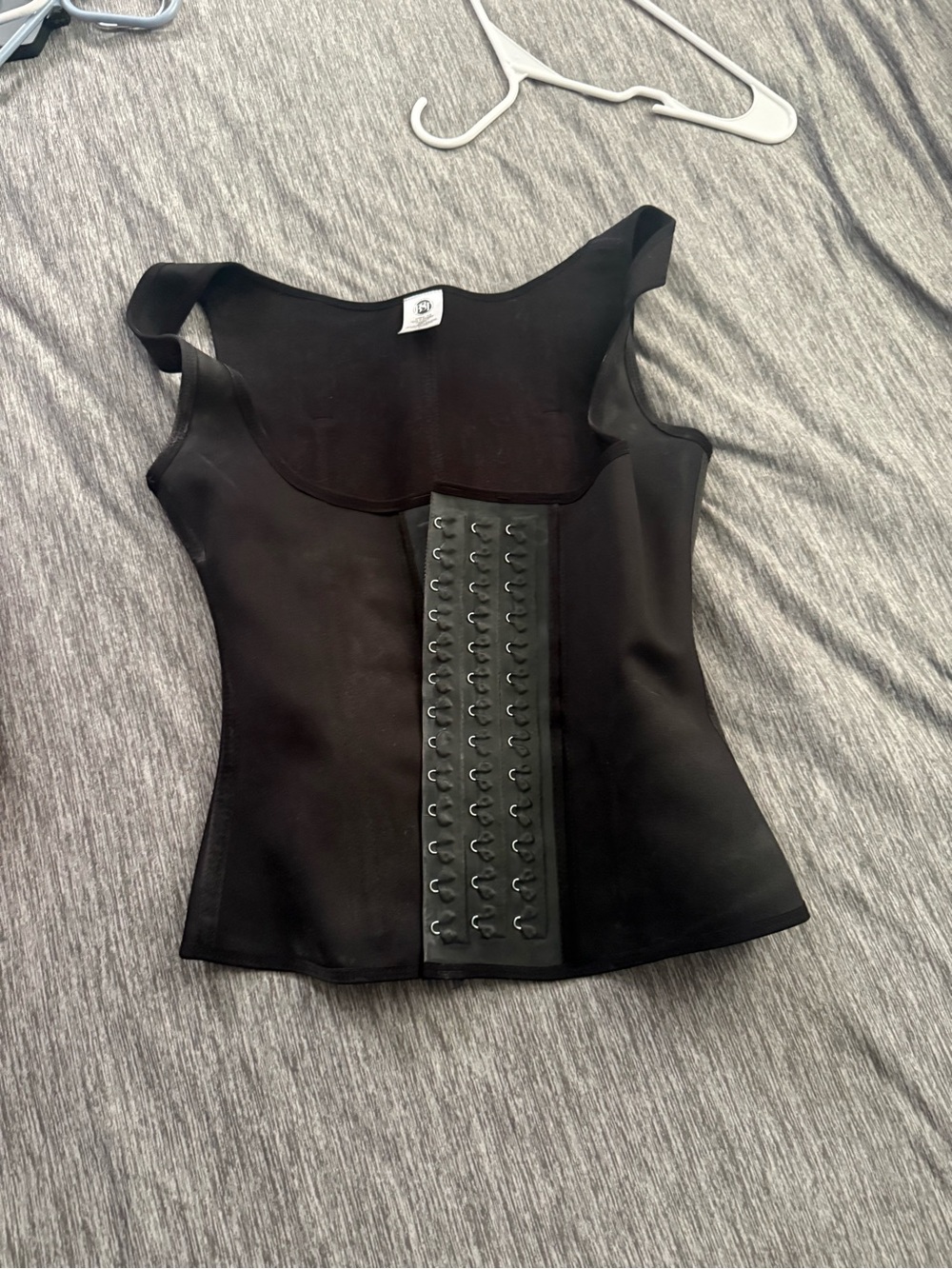 Black Hook-and-Eye Waist Trainer Tank Top